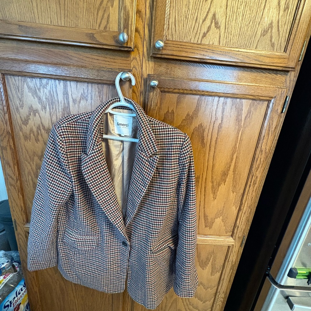 Lemond Women's Houndstooth Blazer - Black and Tan
